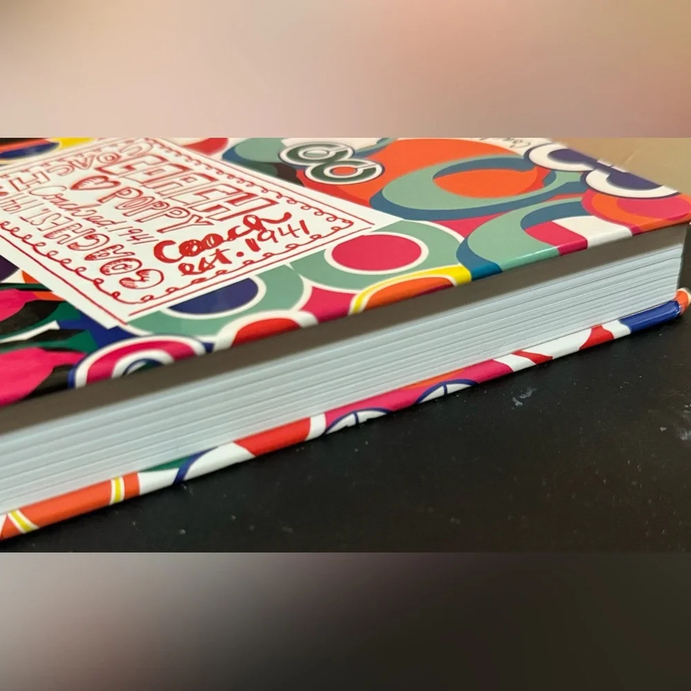 Coach Multicolor Circle-Print Notebook with Bright Colored Pencils